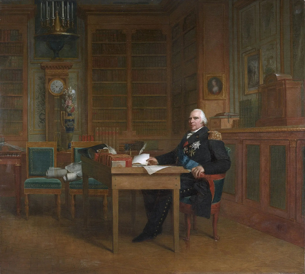 Le roi Louis XVIII dans son cabinet de travail des Tuileries - François Gérard - Alpha Reproduction
