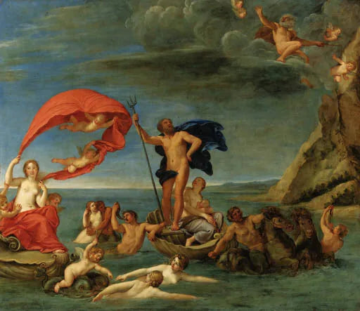 Le royaume maritime, Neptune et Amphitrite - Francesco Albani image 1 reproduction de peinture à l’huile