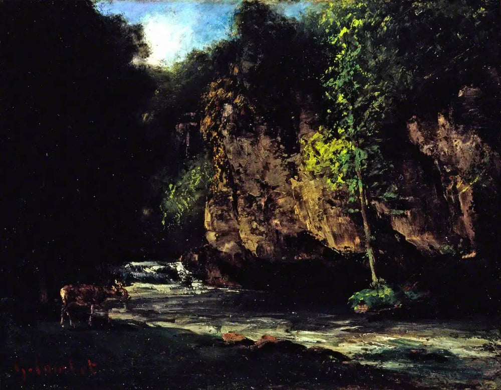 Le ruisseau - Gustave Courbet image 1 copie de tableau peinte à la main