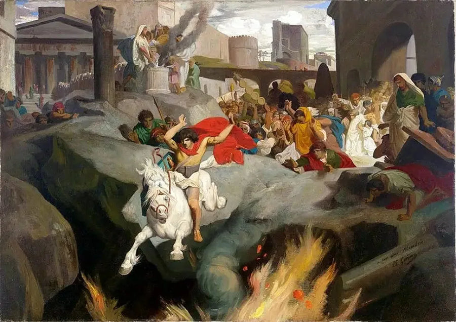 Le saut de Mettius Curtius - Jean-Léon Gérôme image 1 reproduction d’œuvre d’art à l’huile