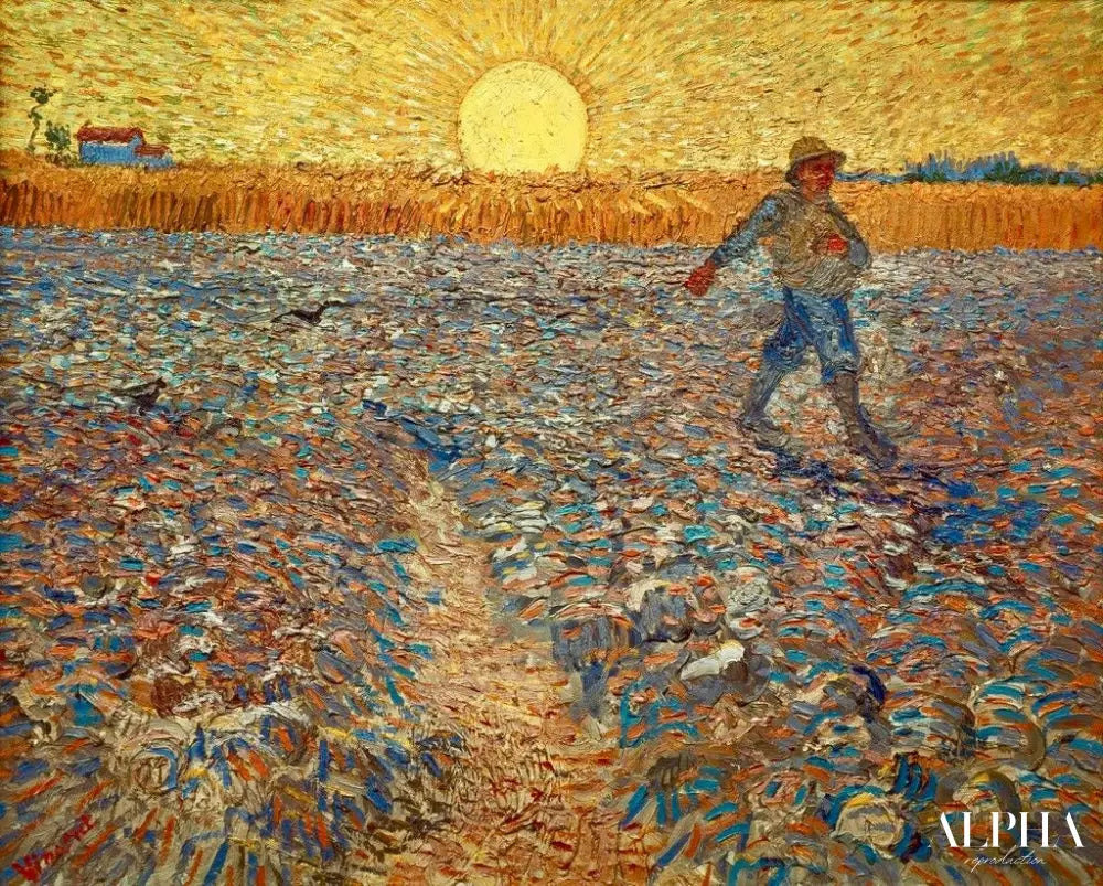 Le semeur au soleil couchant - Van Gogh - Reproductions de tableaux et peintures haut de gamme