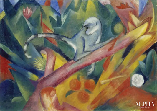 Le singe - Franz Marc - Reproductions de tableaux et peintures haut de gamme