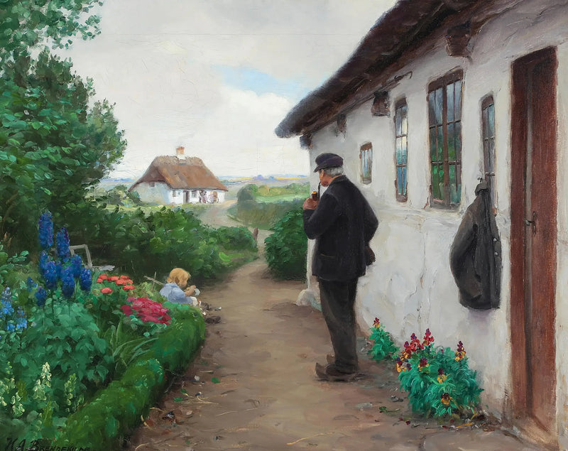 Дорожный рабочий Кр. Ларсен из Юллинге. - Х. А. Брендекильде