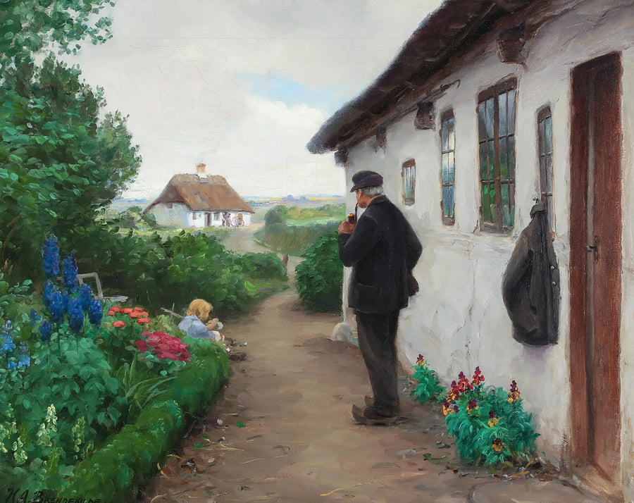 Дорожный рабочий Кр. Ларсен из Юллинге. - Х. А. Брендекильде