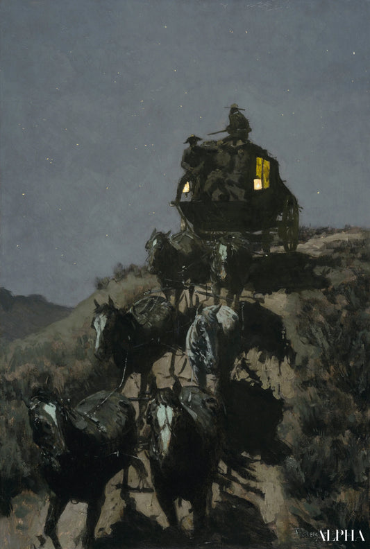 Le vieux coach de scène des plaines - Frederic Remington - Reproductions de tableaux et peintures haut de gamme