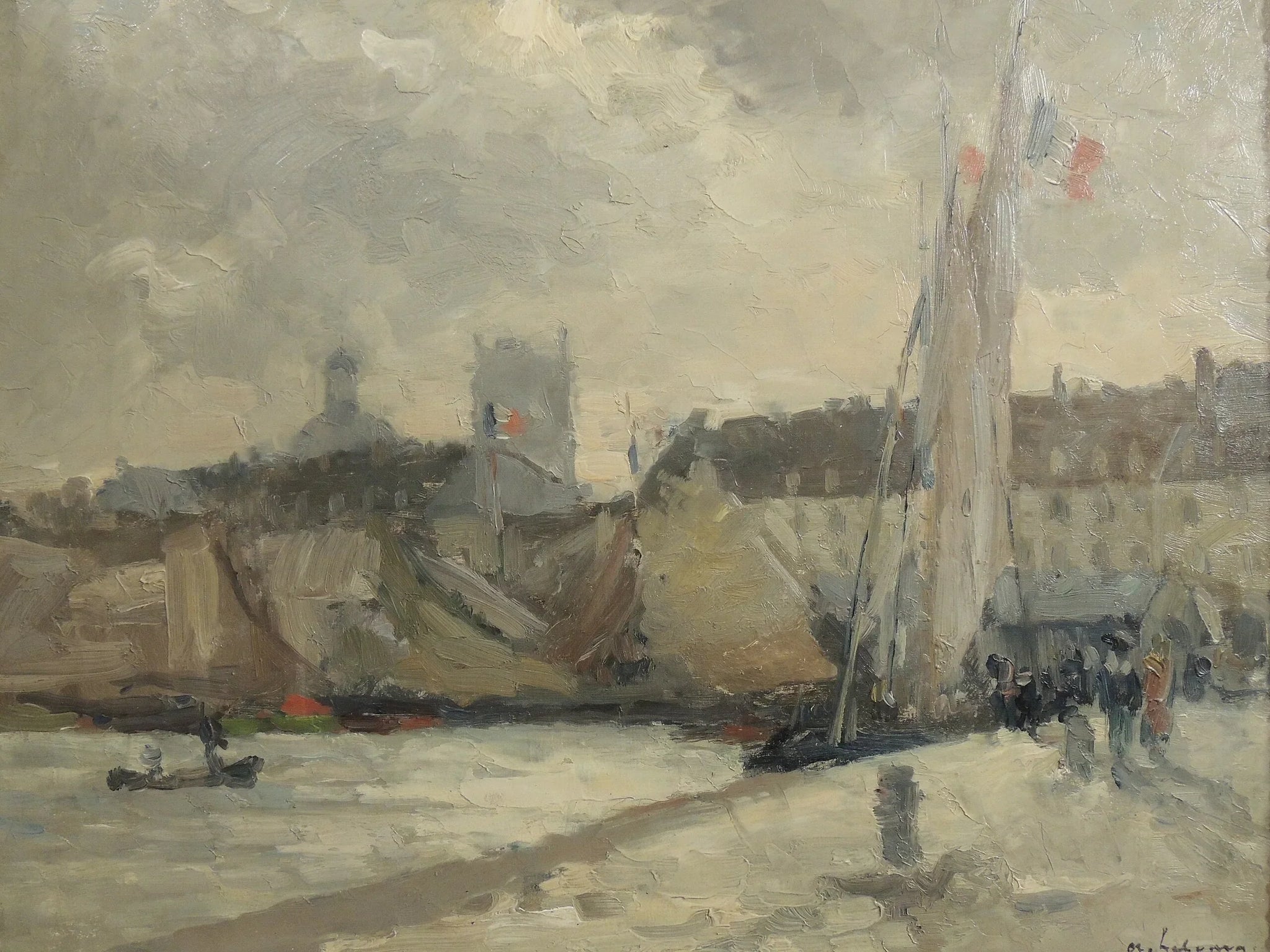 Le vieux port de Dieppe - Albert Lebourg image 1 reproduction de peinture à l’huile