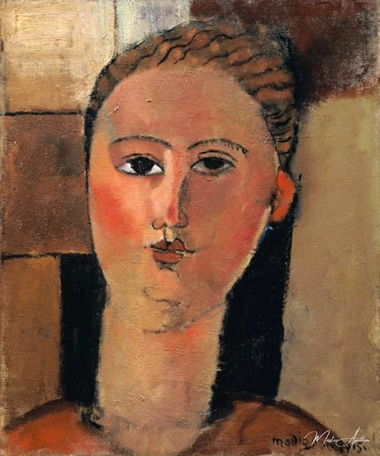 Le visage rouge - Amedeo Modigliani - Reproductions de tableaux et peintures haut de gamme