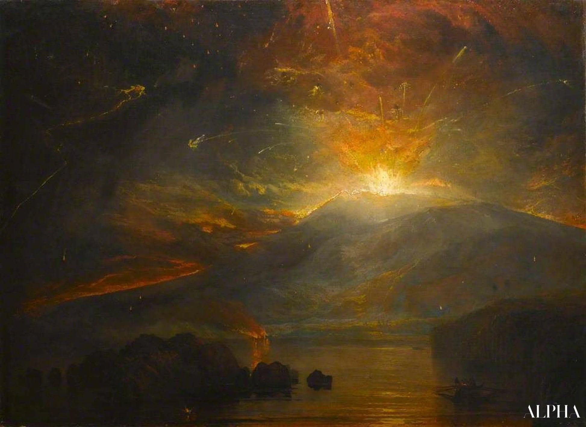 L'éruption des montagnes de la Soufrière dans l'île de Saint-Vincent - William Turner - Reproductions de tableaux et peintures haut de gamme