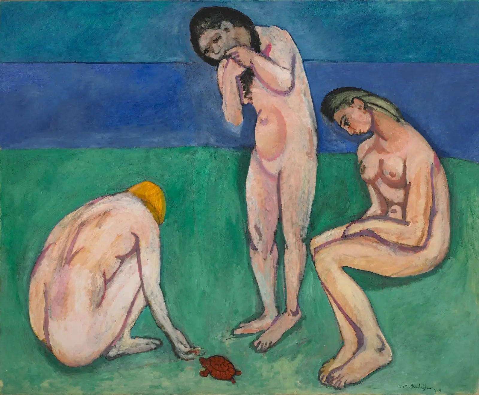 Reproduction du tableau « Les Baigneuses à la tortue - Henri Matisse » par Alpha Reproduction en peinture à l’huile