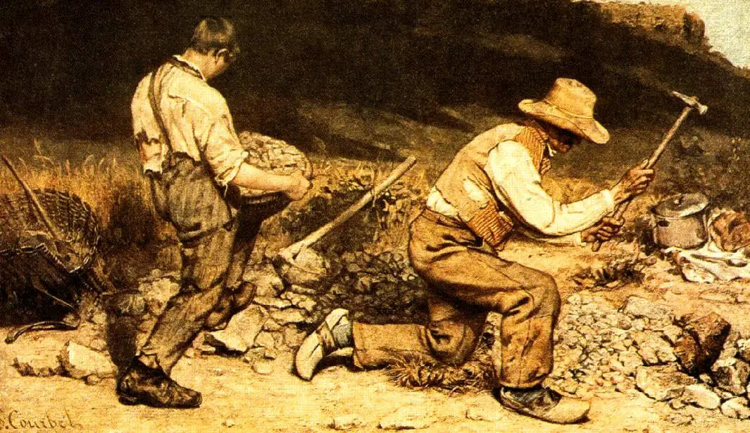 Les casseurs de pierres - Gustave Courbet image 1 copie de tableau peinte à la main