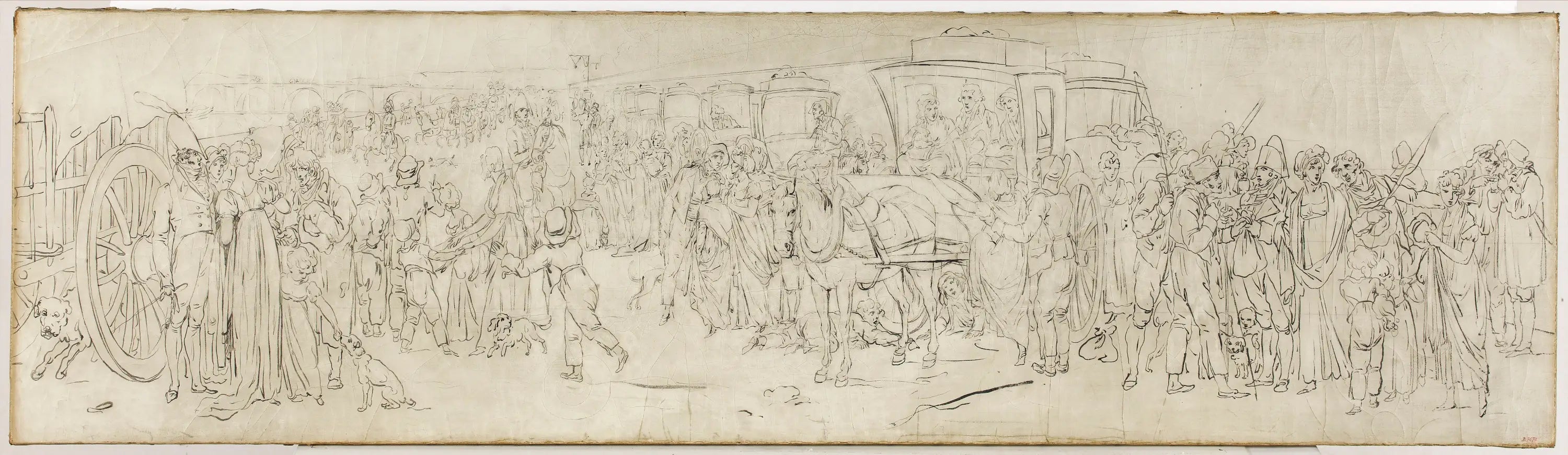 Les coucous sur le quai des Tuileries - Louis-Léopold Boilly image 1 copie peinte à la main à l’huile