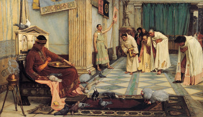 Reproduction du tableau « Les favoris de l'empereur Honorius - John William Waterhouse » par Alpha Reproduction en peinture à l’huile