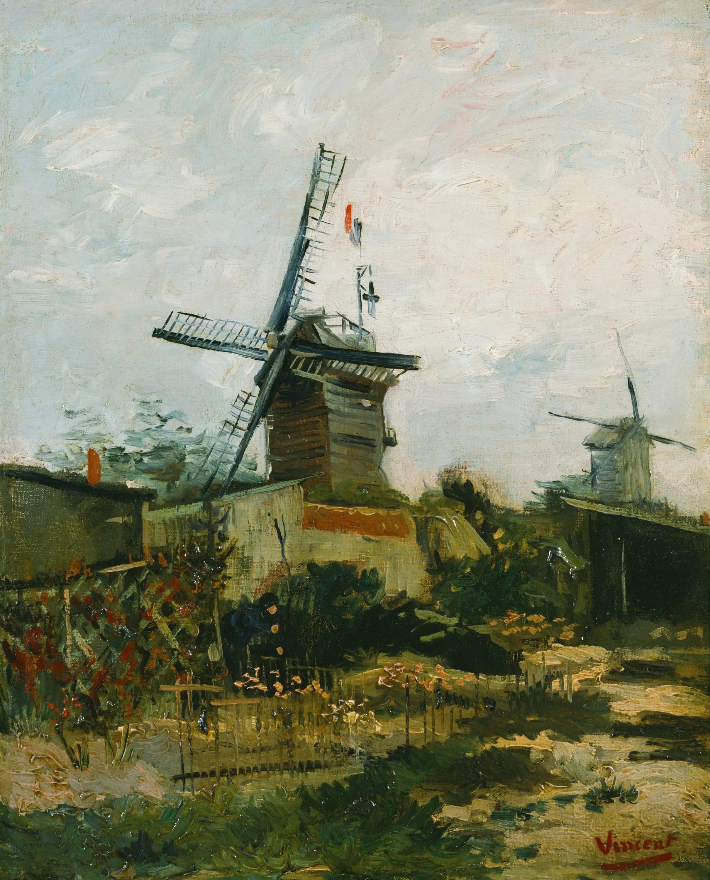 Reproduction du tableau « Les moulins à vent de Montmartre - Vincent van Gogh » par Alpha Reproduction en peinture à l’huile