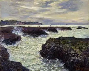 Les Rochers à Pourville, marée basse. - Claude Monet image 1 copie de tableau peinte à la main