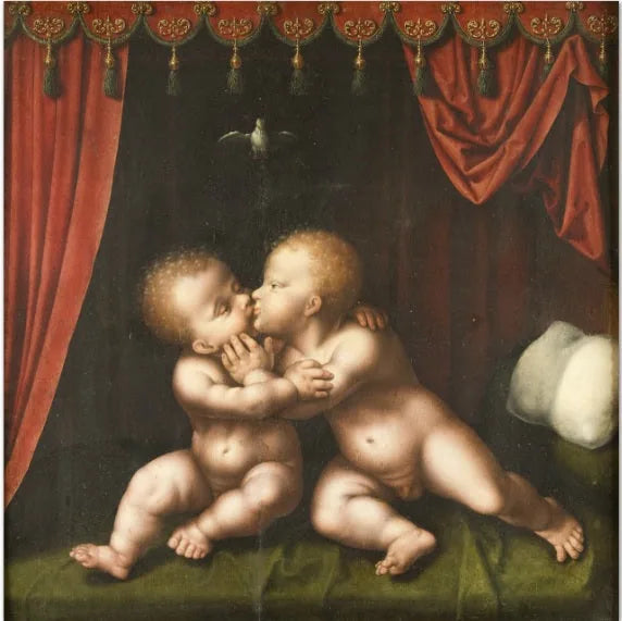 Святые Младенцы, целующиеся — Joos van Cleve
