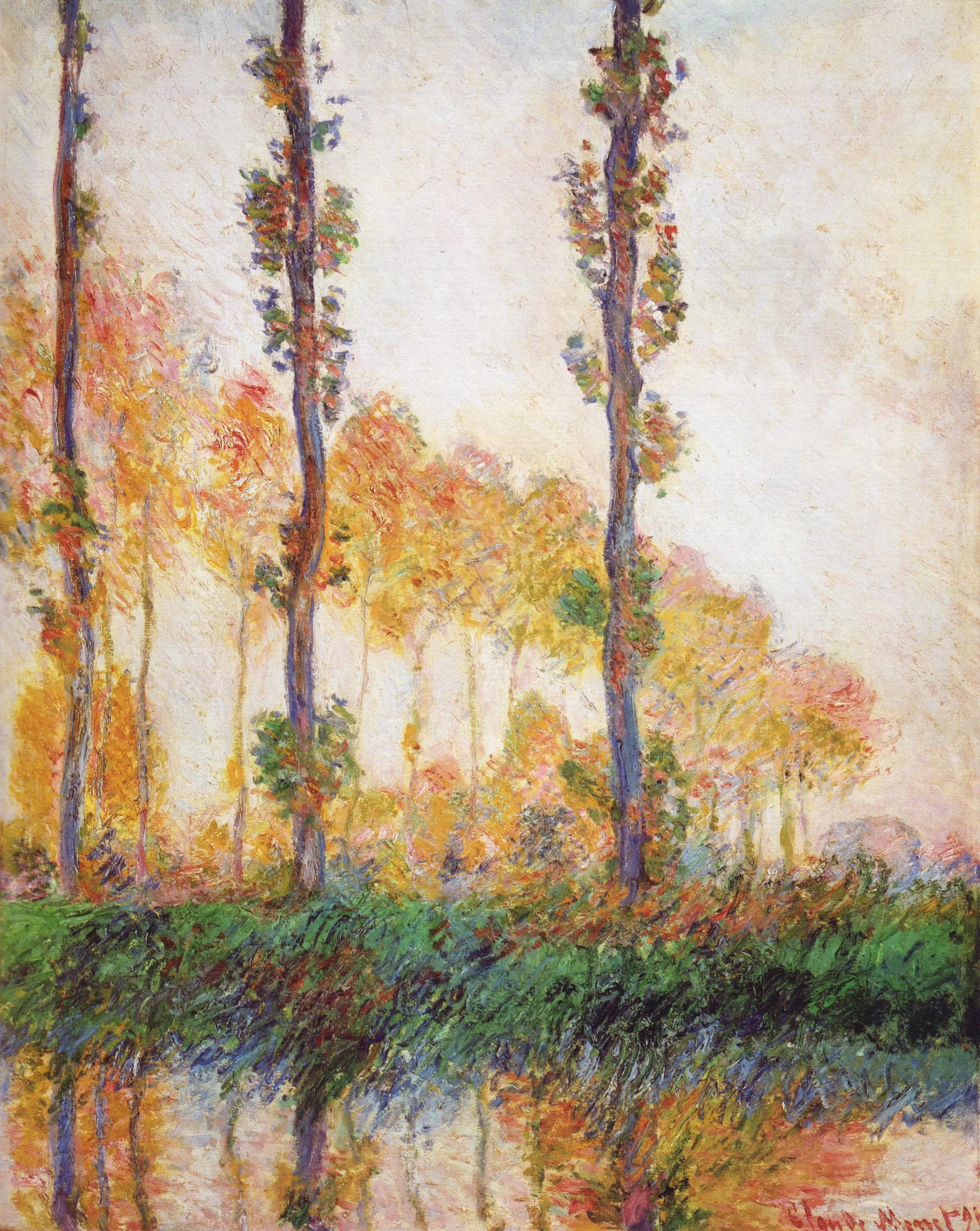 Reproduction du tableau « Les Trois arbres, automne - Claude Monet » par Alpha Reproduction en peinture à l’huile