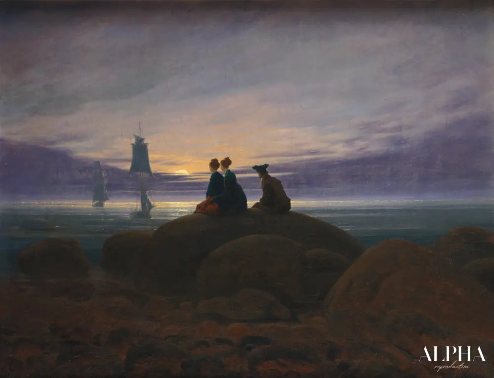 Lever de lune sur la mer - Caspar David Friedrich - Reproductions de tableaux et peintures haut de gamme