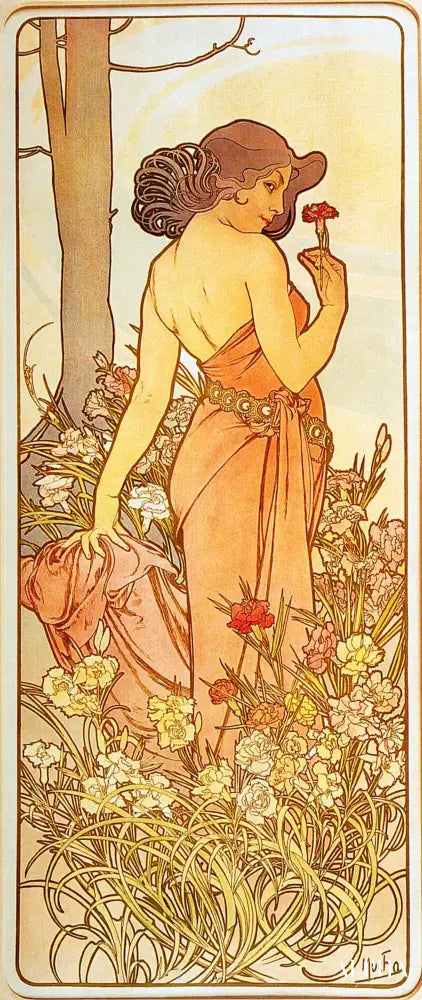 l'oeillet - Mucha - Reproductions de tableaux et peintures haut de gamme