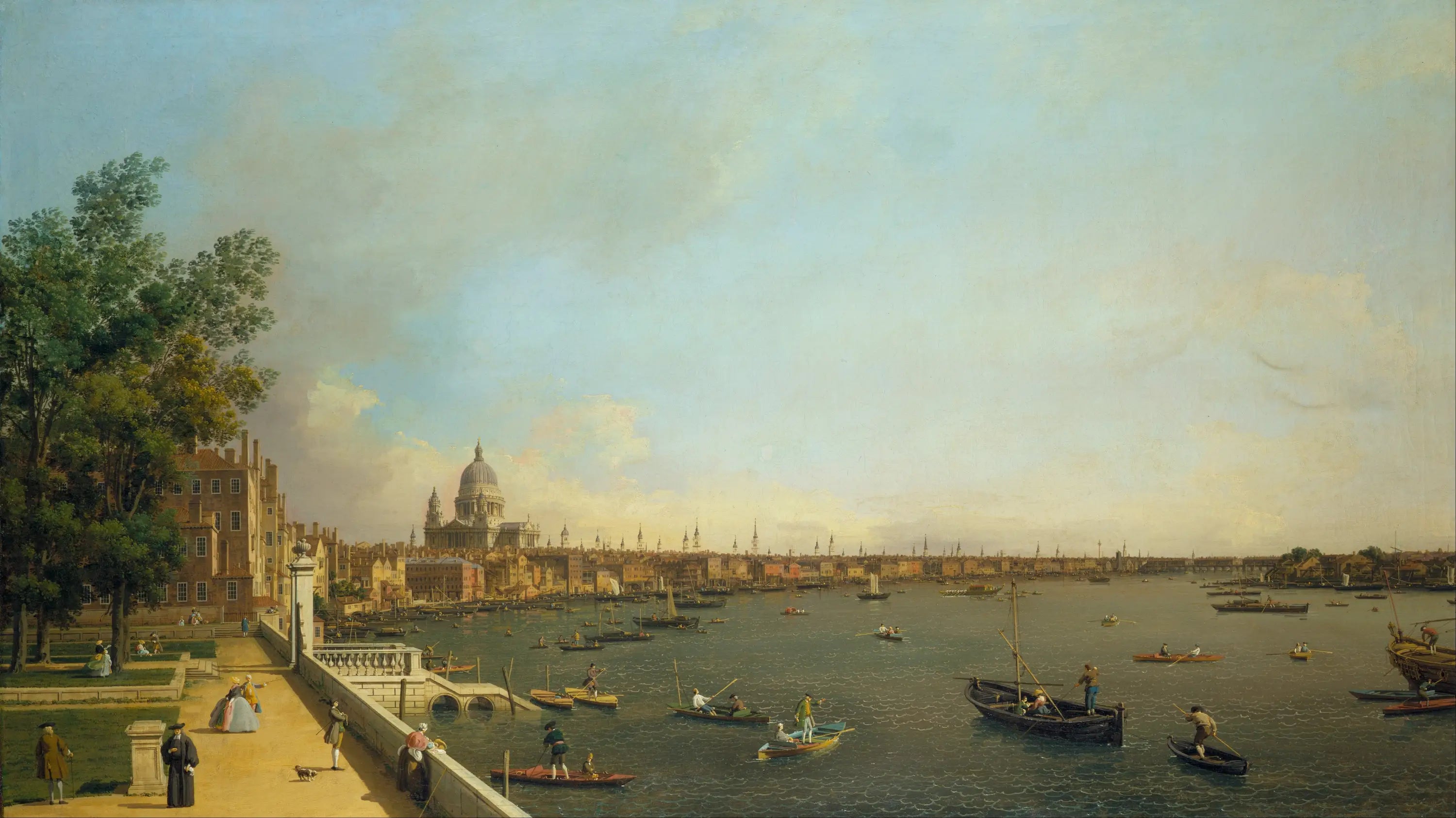 Londres: la Tamise de Somerset House Terrace vers la City - Canaletto - Alpha Reproduction