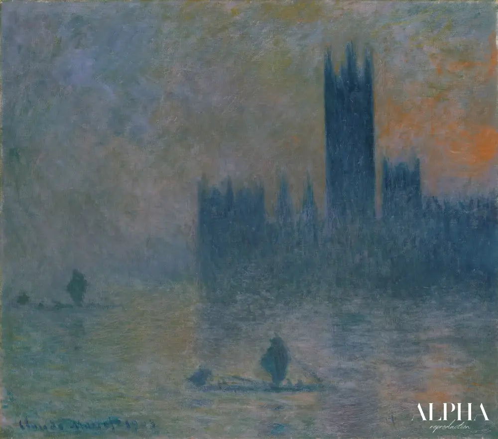 Londres, le Parlement (Effet de brouillard) (W 1609) - Claude Monet - Reproductions de tableaux et peintures haut de gamme