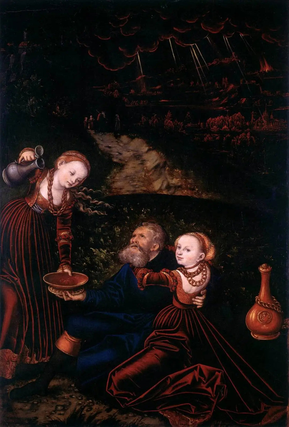 Lot et ses filles - Lucas Cranach the Elder image 1 copie de tableau peinte à la main