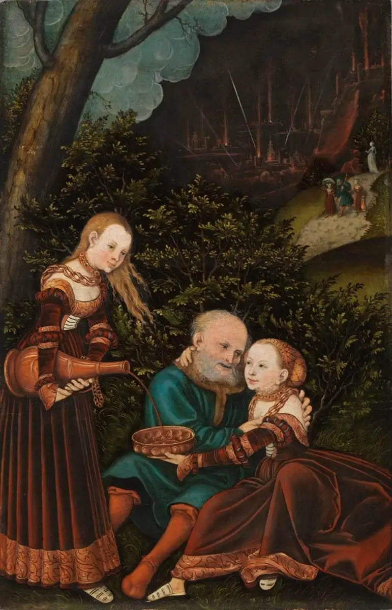 Lot et ses filles - Lucas Cranach the Elder image 1 reproduction de peinture à l’huile