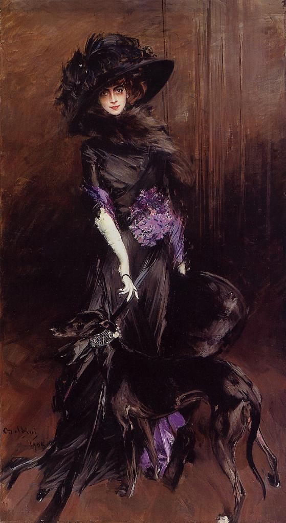 Луиза Касати (1881-1957) с борзой - Джованни Болдини