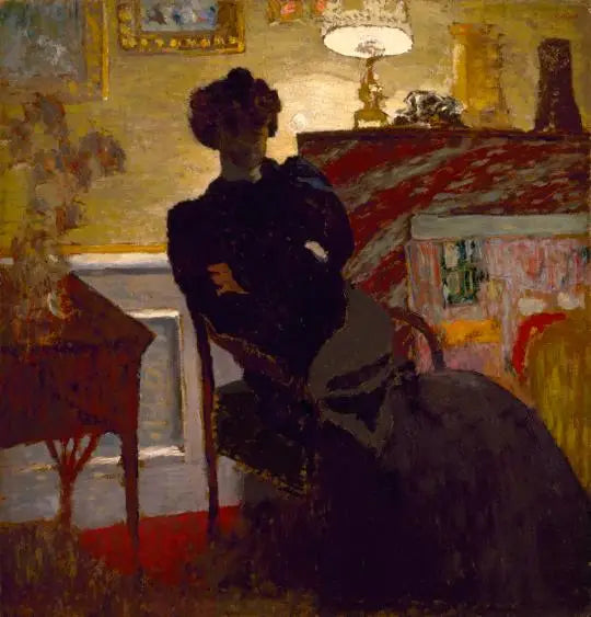 Madame Hessel assise sous la lampe - Édouard Vuillard - Alpha Reproduction