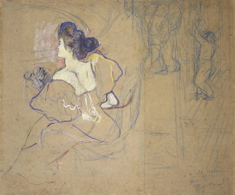 Мадам Тадея Натансон (Мизия Годебская, 1872-1950) в Театре - Анри де Тулуз-Лотрек