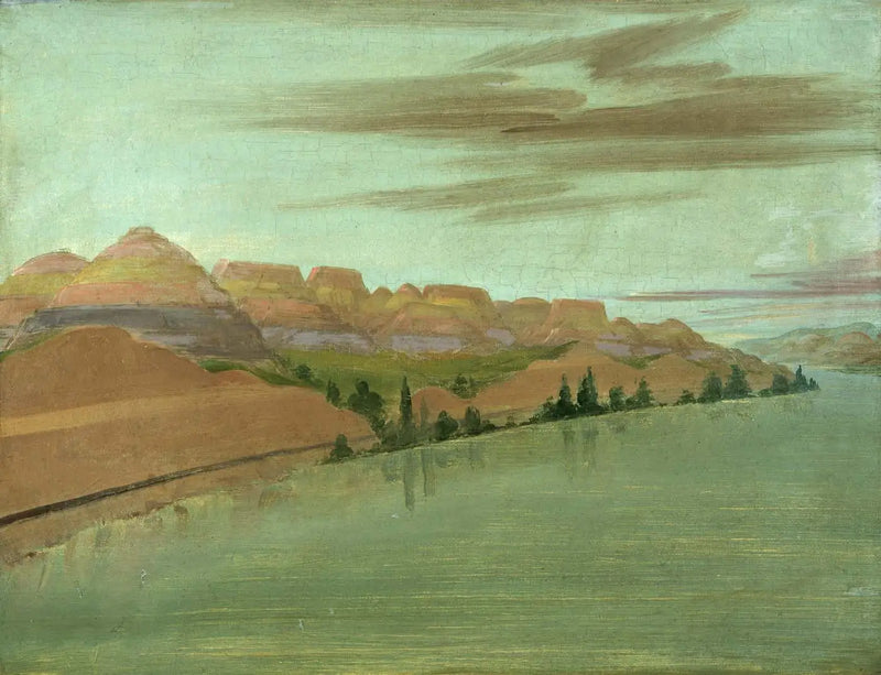 Великолепные глинистые скалы, в 1900 миль над Сен-Луисом - Джордж Катлин