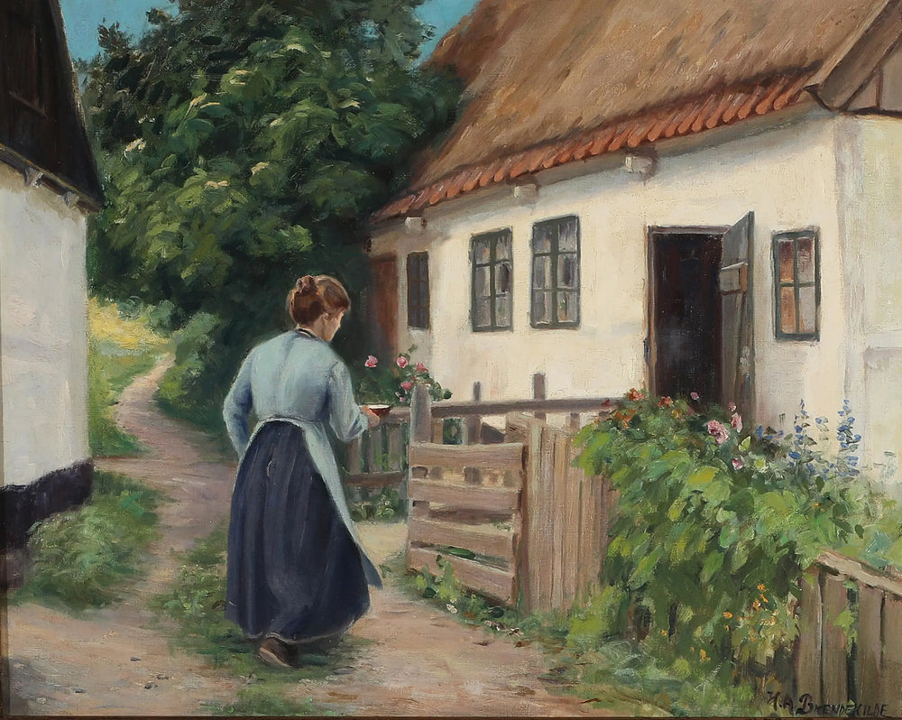 Maison de la couturière à Lille Næstved. - H. A. Brendekilde - Alpha Reproduction
