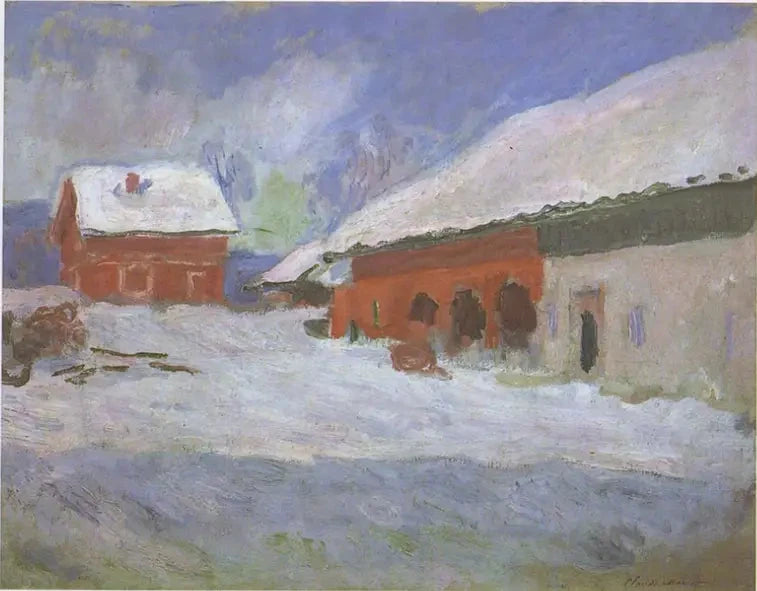 Norvège, les maisons rouges à Björnegaard de Claude Monet, 1895 – Musée Marmottan Monet 5170, Wildenstein 1393