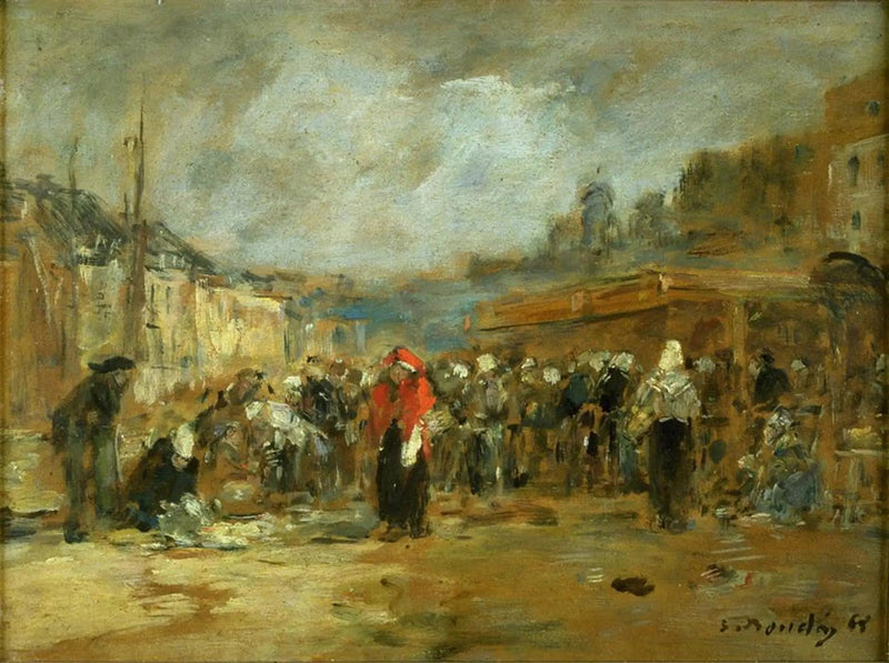 Рыбный рынок, Онфлер - Эжен Буден
