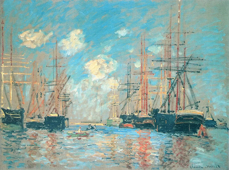 Морской пейзаж, порт Амстердама - Клод Моне