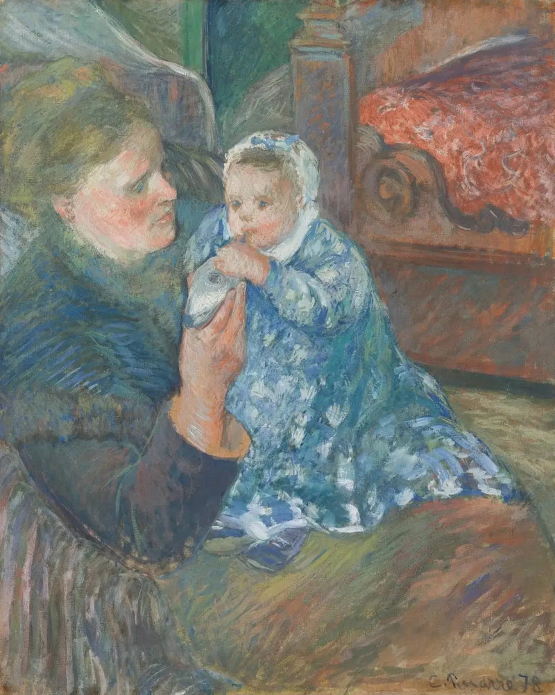 Мать и ребенок (Жюли Писсарро и сын Людовик-Родольф, известный как Родо) - Камиль Писсарро