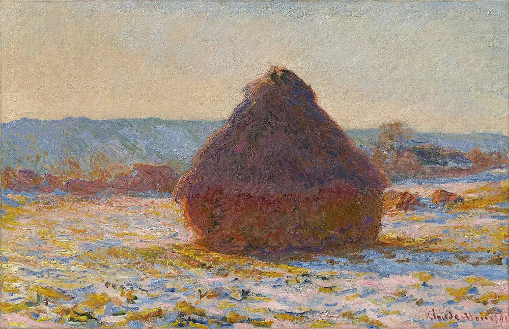 Meule, effet de neige, soleil - Claude Monet image 1 reproduction de peinture à l’huile