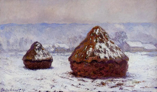 Meules, effet de neige de Claude Monet - Reproductions de tableaux et peintures haut de gamme