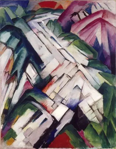 montagnes - Franz Marc image 1 reproduction de peinture à l’huile