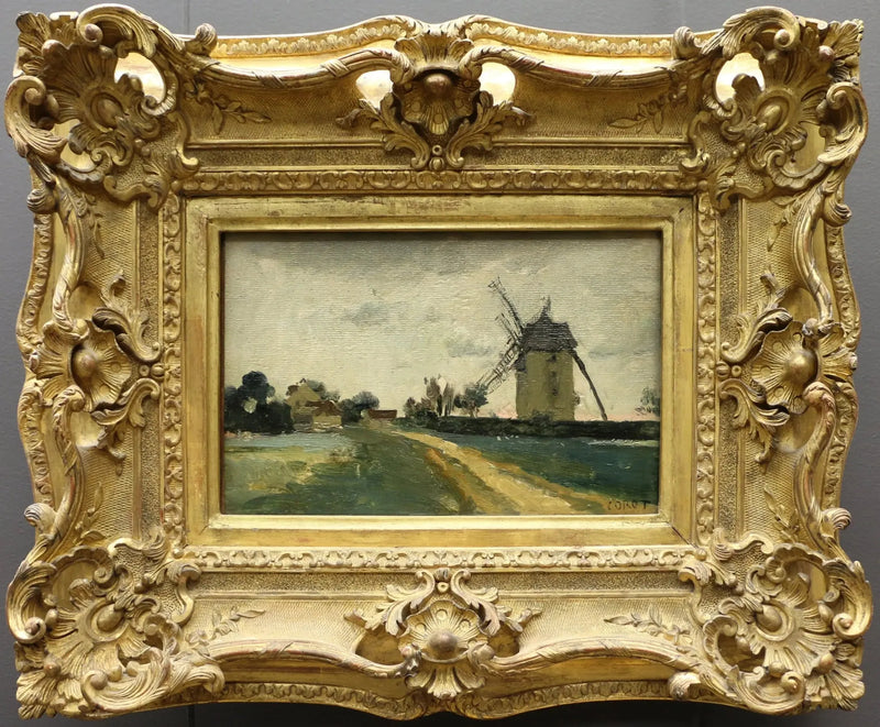 Двойные ветряные мельницы на холме в Пикардии - Жан-Батист Камиль Корот