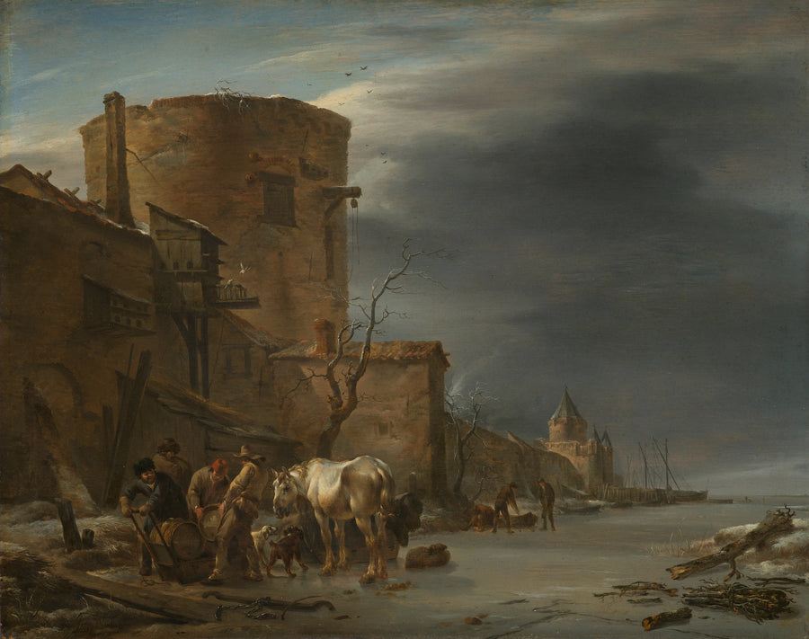 Mur de la ville de Haarlem en hiver - Nicolaes Berchem
