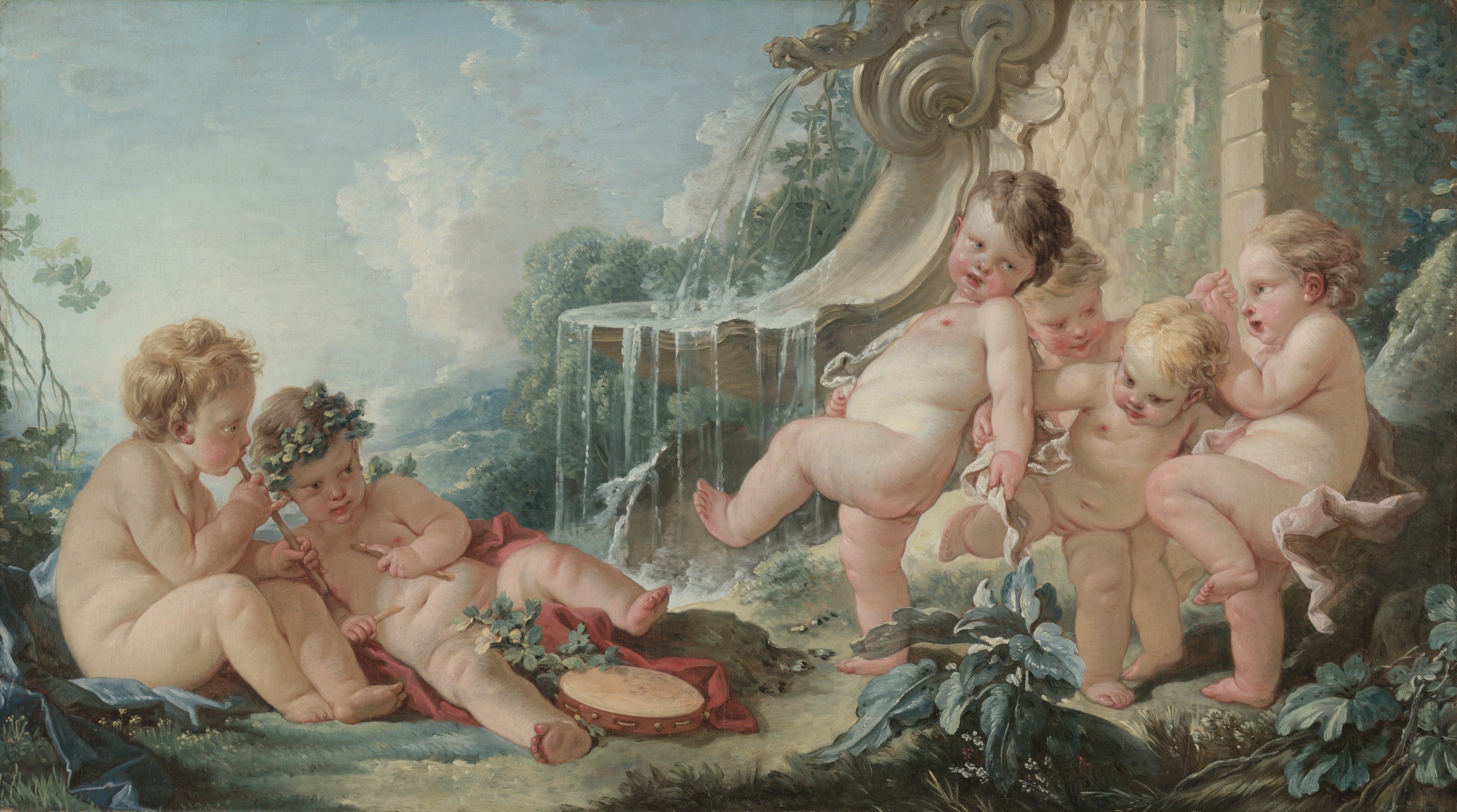 Musique danse et cupidons en conspiration - François Boucher - Alpha Reproduction