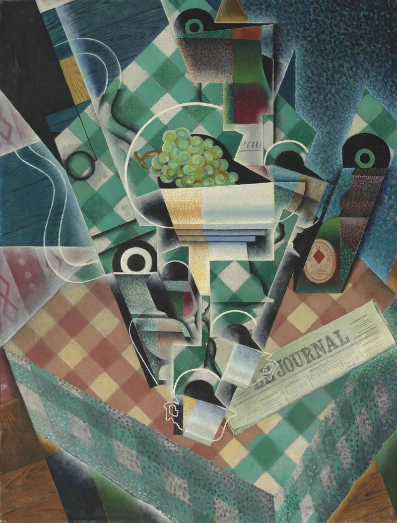натюрморт с клетчатой скатертью - Хуан Грис