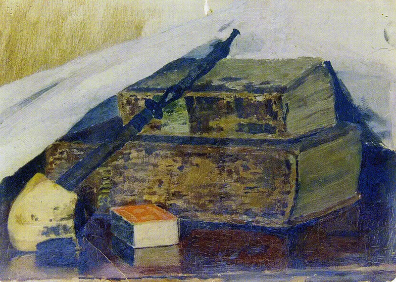 Натюрморт с трубкой и Библиями - Эдвард Мунк