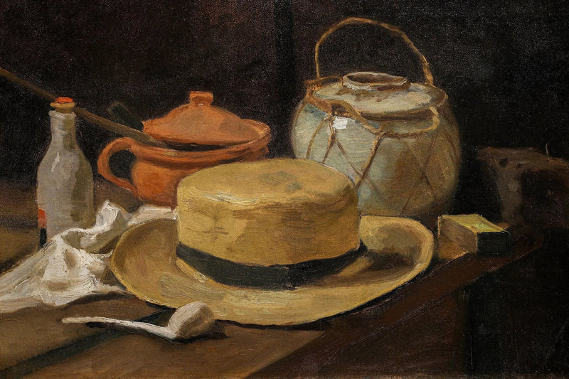 натюрморт с соломенной шляпой - Vincent van Gogh