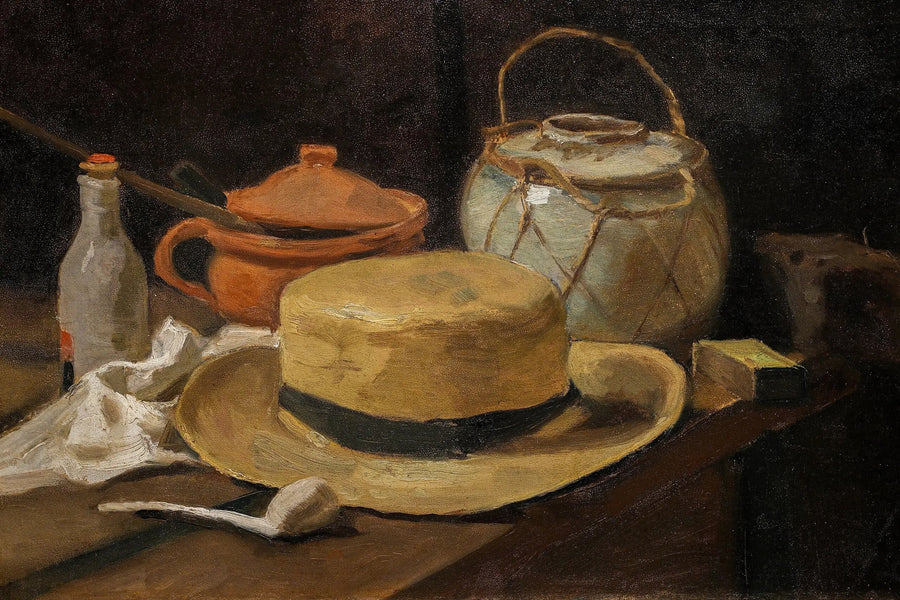 натюрморт с соломенной шляпой - Vincent van Gogh