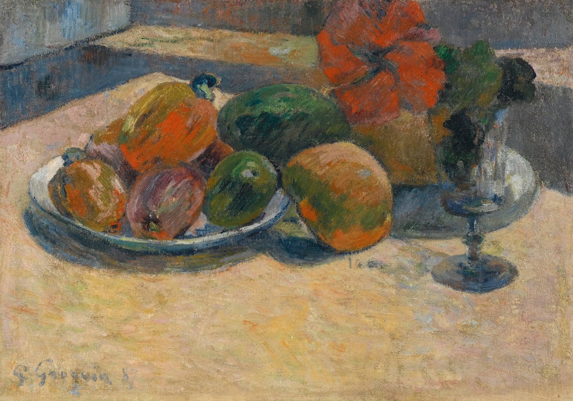Reproduction du tableau « Nature morte aux mangues et à la fleur d'hibiscus - Paul Gauguin » par Alpha Reproduction en peinture à l’huile