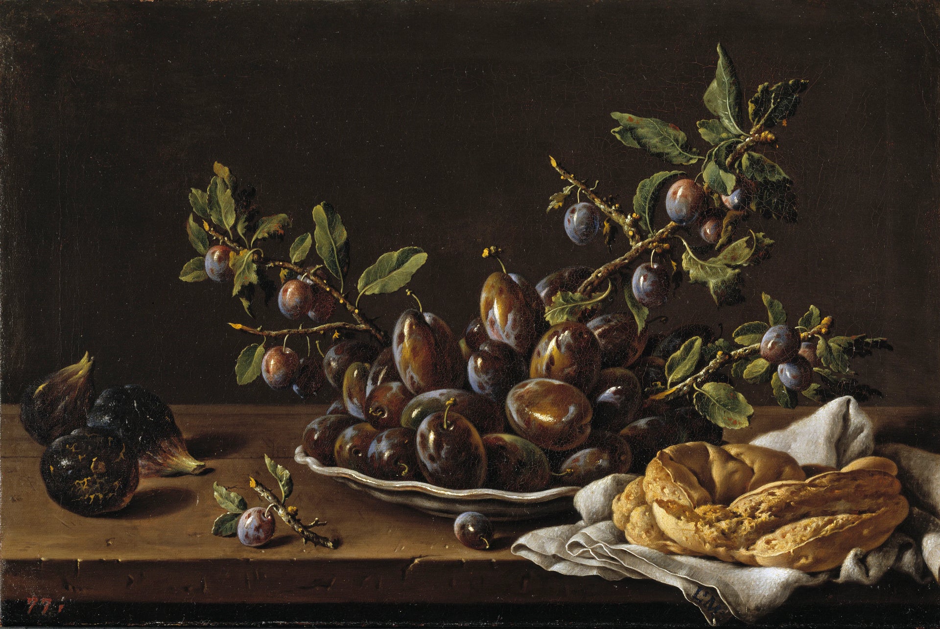 Nature morte aux prunes, figues et pain - Luis Eugenio Meléndez