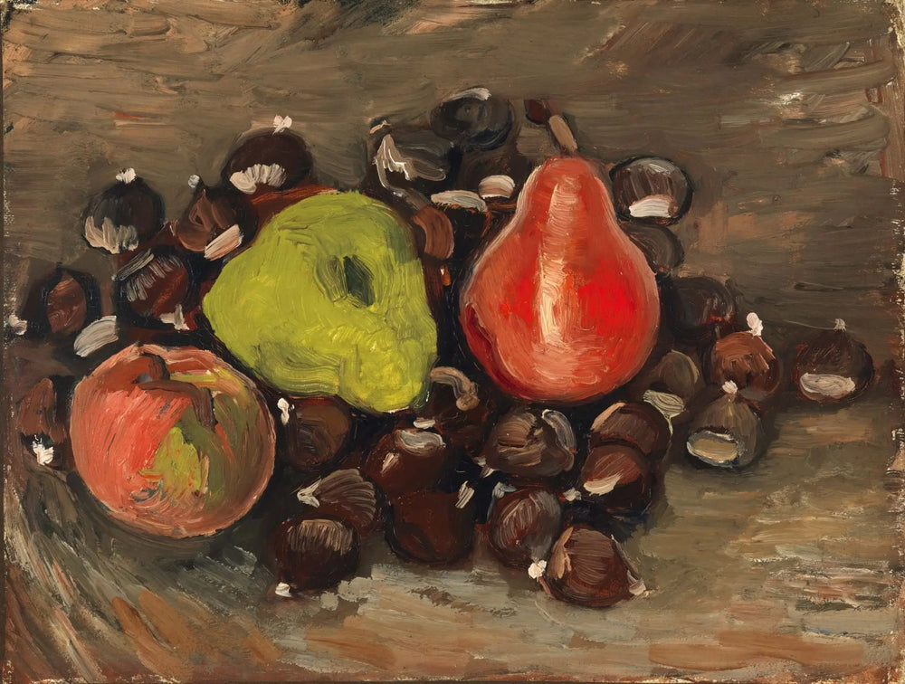Reproduction du tableau « Nature morte avec des fruits et des châtaignes - Vincent van Gogh » par Alpha Reproduction en peinture à l’huile