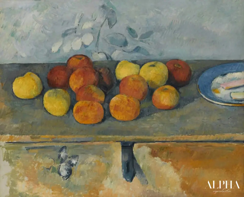 Nature morte avec pommes et biscuits - Paul Cézanne - Reproductions de tableaux et peintures haut de gamme