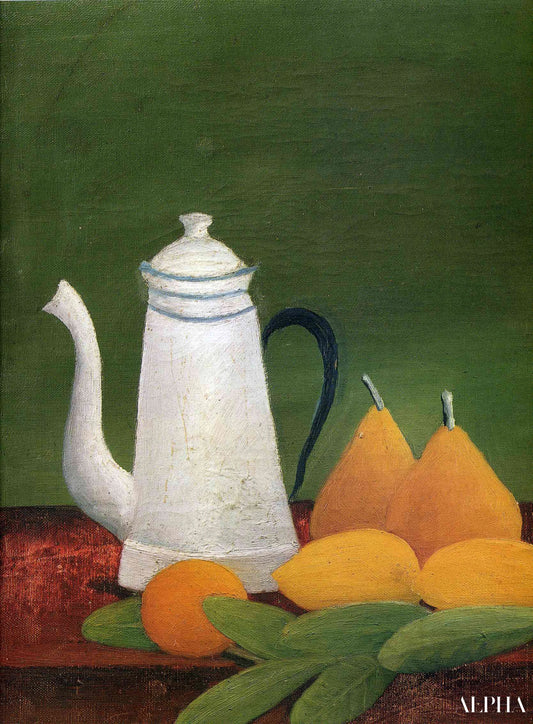 Nature morte avec théière et fruits - Henri Rousseau - Reproductions de tableaux et peintures haut de gamme